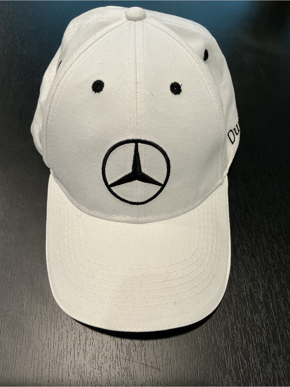 Mercedes-Benz White Baseball Cap with Black Logo Embroidery, Unisex, adjustable